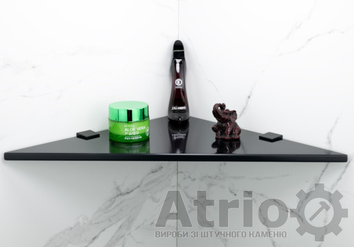 Полка угловая черная - Atrio Stone - изделия из искусственного камня