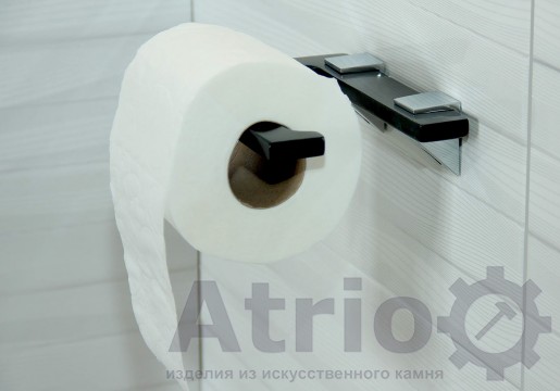 Держатель туалетной бумаги черный - Atrio Stone - изделия из искусственного камня