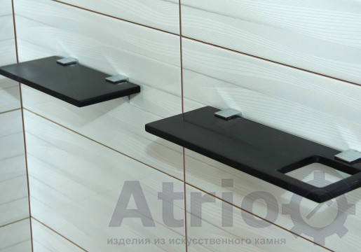 Полка для зубной щетки черная - Atrio Stone - изделия из искусственного камня
