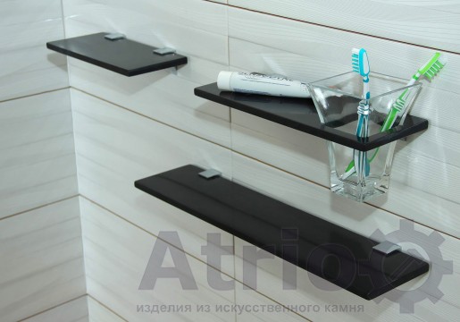 Полка для зубной щетки черная - Atrio Stone - изделия из искусственного камня