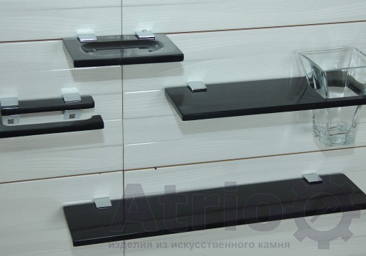 Комплект полок в ванную комнату черный - Atrio Stone - изделия из искусственного камня
