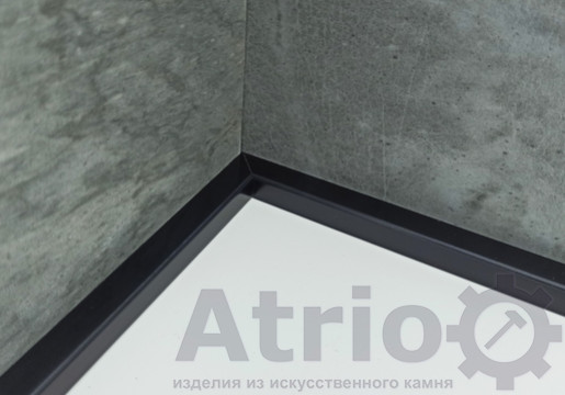 Плинтус для ванной H12R2 Black - Atrio Stone - изделия из искусственного камня