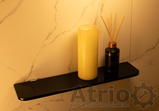 Полиця у ванну чорна R - Atrio Stone - вироби з штучного каменю